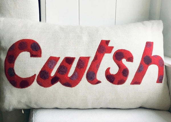 Handmade Cwtsh cushion.