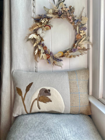 Handmade harvest mouse cushion