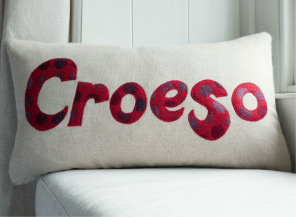 Handmade 'Croeso' Cushion in Melin Tregwynt