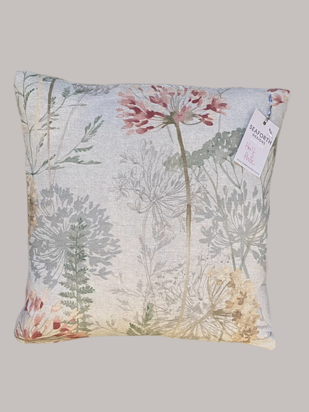 SALE Grey printed Allium flower cushion