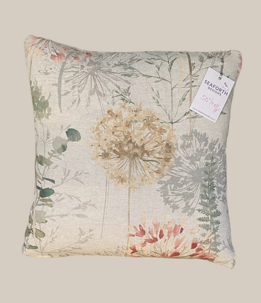 SALE Grey printed Allium flower cushion