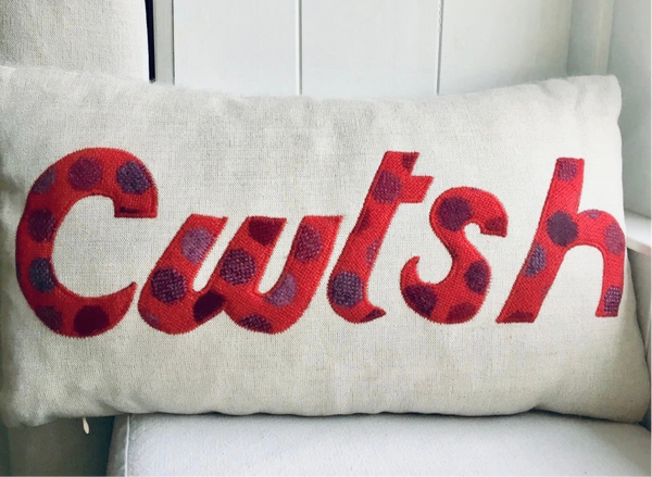 Handmade Cwtsh cushion.