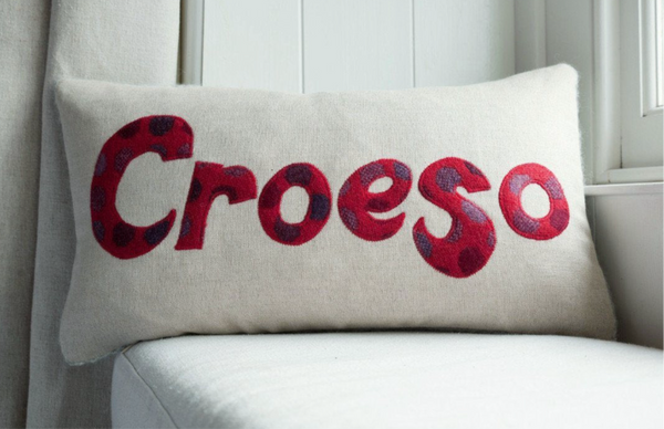 Handmade 'Croeso' Cushion in Melin Tregwynt