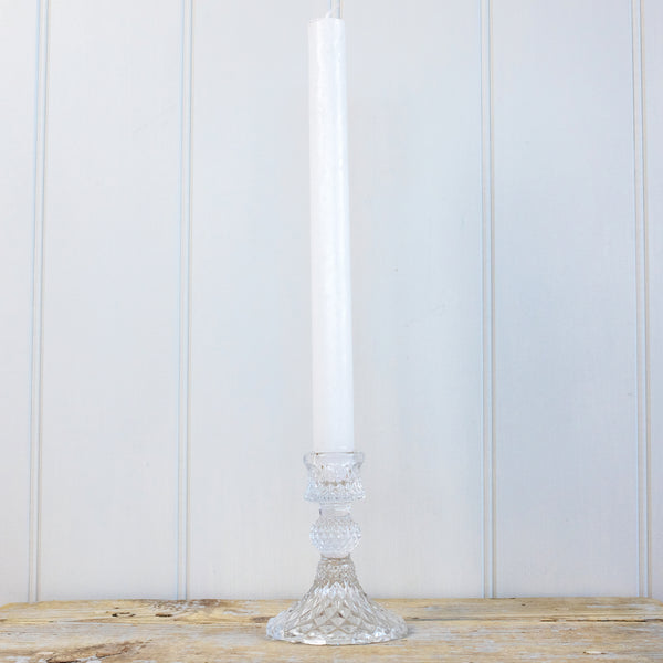 Coloured Pressed Glass Candle Holders