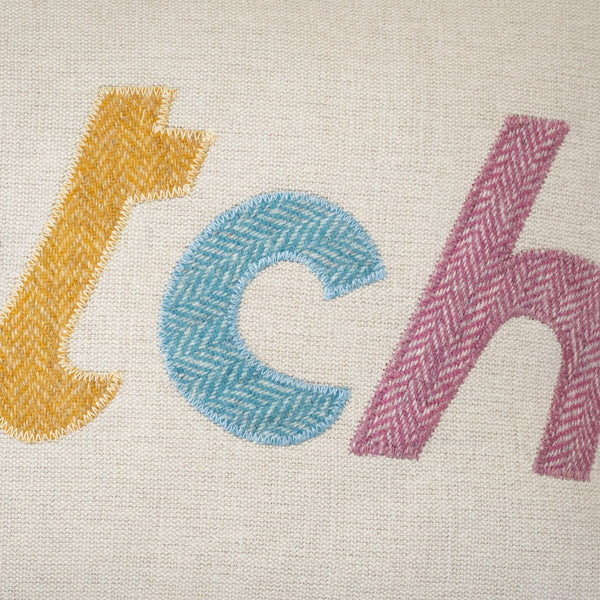 Pastel Cwtch Cushion in Beautiful Mixed British Tweeds