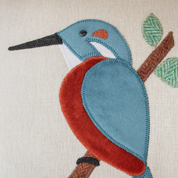 Handmade Kingfisher Cushion