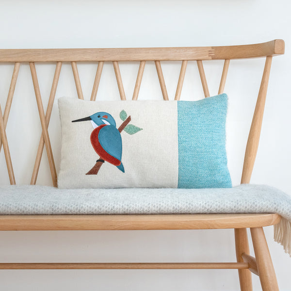 Handmade Kingfisher Cushion