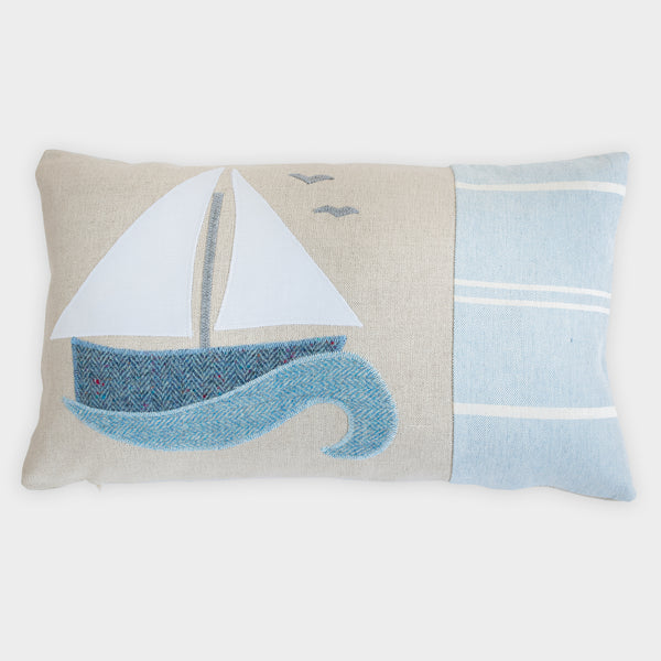 Handmade sail boat cushion