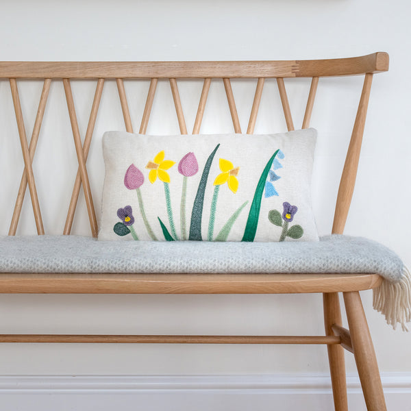 Handmade Spring Flower Cushion