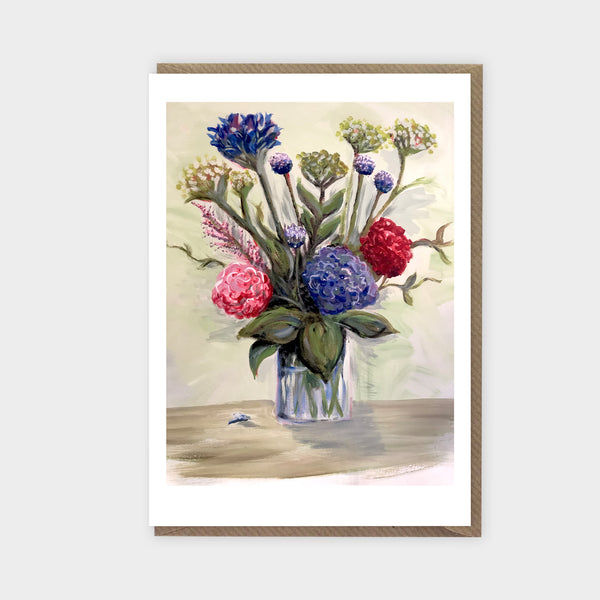 Vase of Flowers Greetings Card