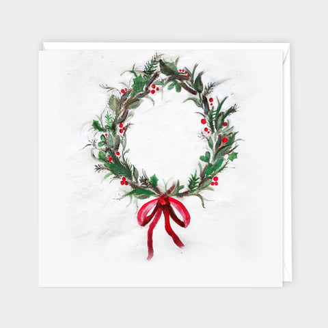 Christmas Wreath Greetings Card